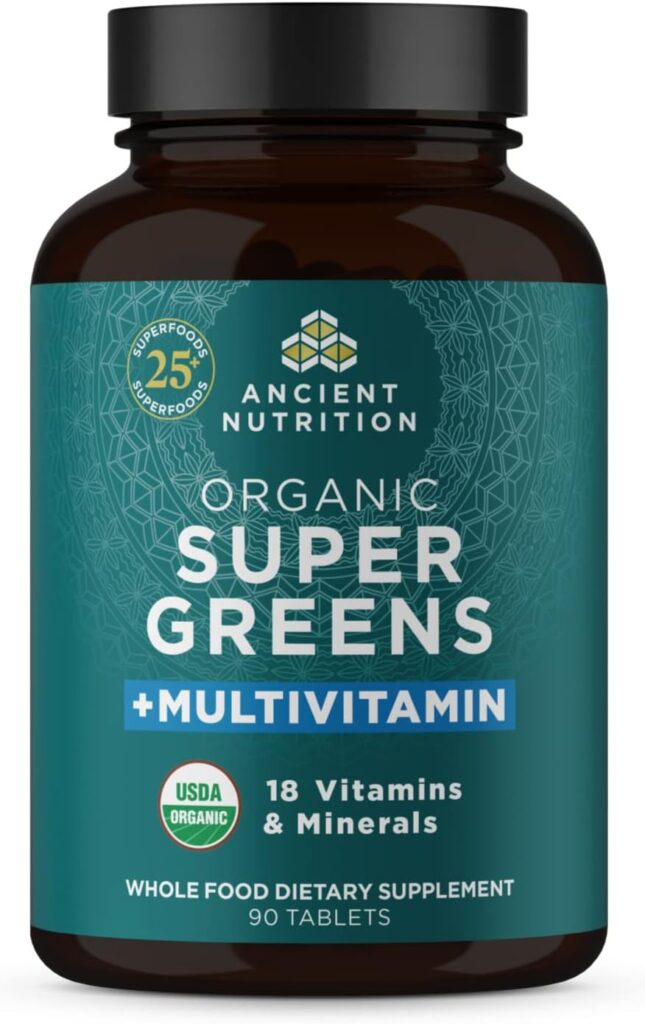 Ancient Nutrition, Vitamin Tablet, One Bottle Made from Real Fruits, Vegetables and Herbs, for Digestive and Energy Support, 90 Count