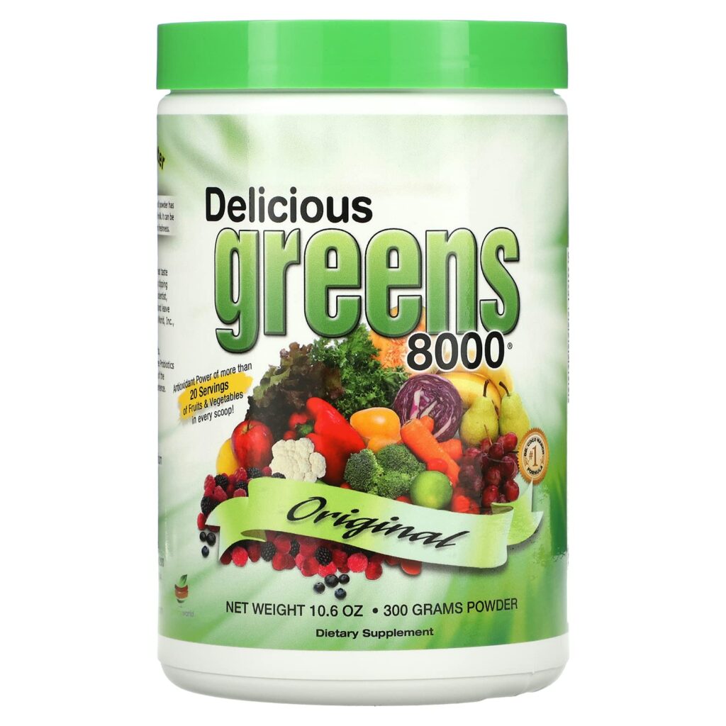Delicious Greens 8000 Green Food Supplement, Mocha Cafe, 10.6 Ounce