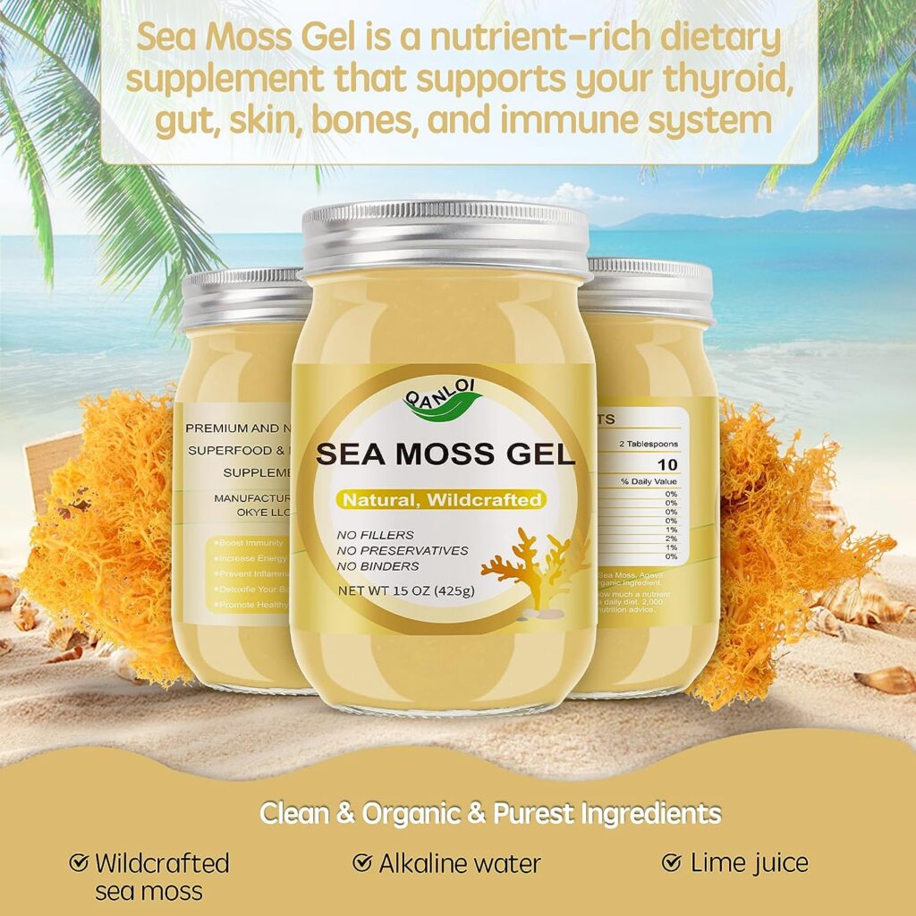 Sea Moss Gel Organic Raw-Sea Moss Advanced Superfood for Infinite Age Sea Moss-Gut Health-15OZ Original Sea Moss Gel